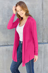 Full Size Open Front Long Sleeve Cardigan