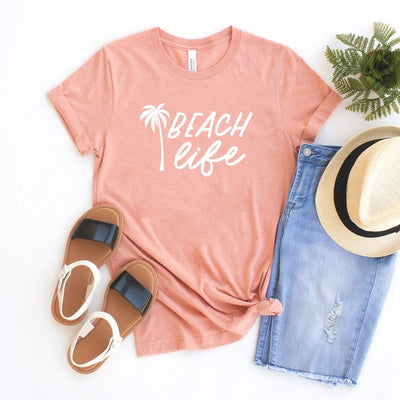 Beach Life Palm Trees Short Sleeve Graphic Tee