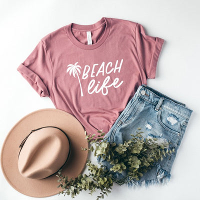 Beach Life Palm Trees Short Sleeve Graphic Tee