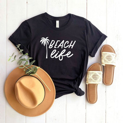 Beach Life Palm Trees Short Sleeve Graphic Tee