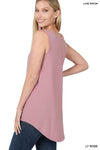 Rayon Sleeveless V-Neck Hi-Low Hem Top