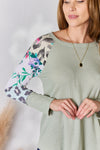 Full Size Printed Round Neck Blouse