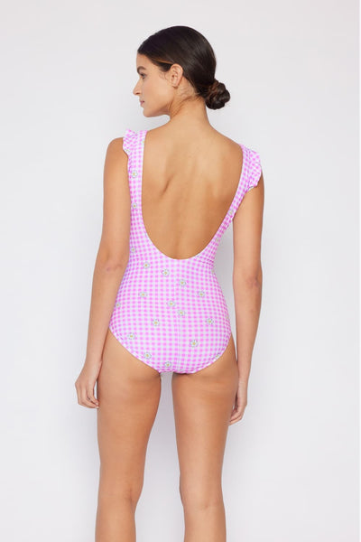 Swim Full Size Float On Ruffle Faux Wrap One-Piece in Carnation Pink