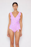 Swim Full Size Float On Ruffle Faux Wrap One-Piece in Carnation Pink