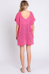 Short Sleeve Side Slit Knit Cover Up Dress