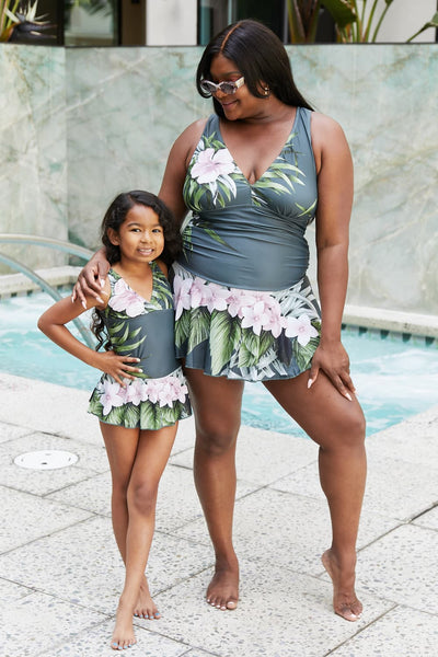 Swim Full Size Clear Waters Swim Dress in Aloha Forest