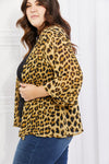 Full Size Animal Print Kimono in Brown