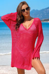 Crochet Side Split Beach Coverups Swimwear Dress