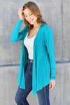 Full Size Open Front Long Sleeve Cardigan