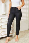 Kancan Full Size High Rise Black Coated Ankle Skinny Jeans