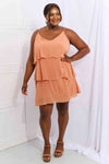Culture Code By The River Full Size Cascade Ruffle Style Cami Dress in Sherbet